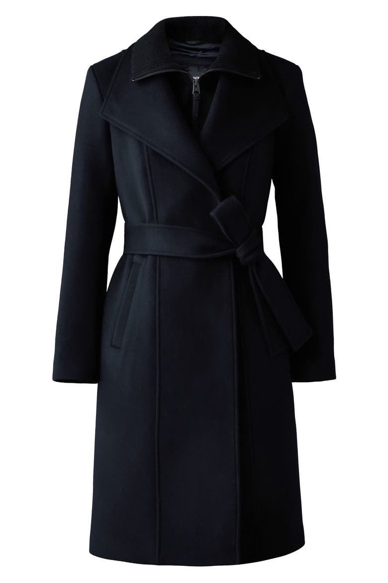 Norita Wool Coat with Removable Bib, Alternate, color, BLACK