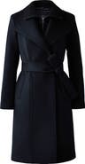 Mackage Norita Belted Double Face Wool Coat with Wool Blend Bib