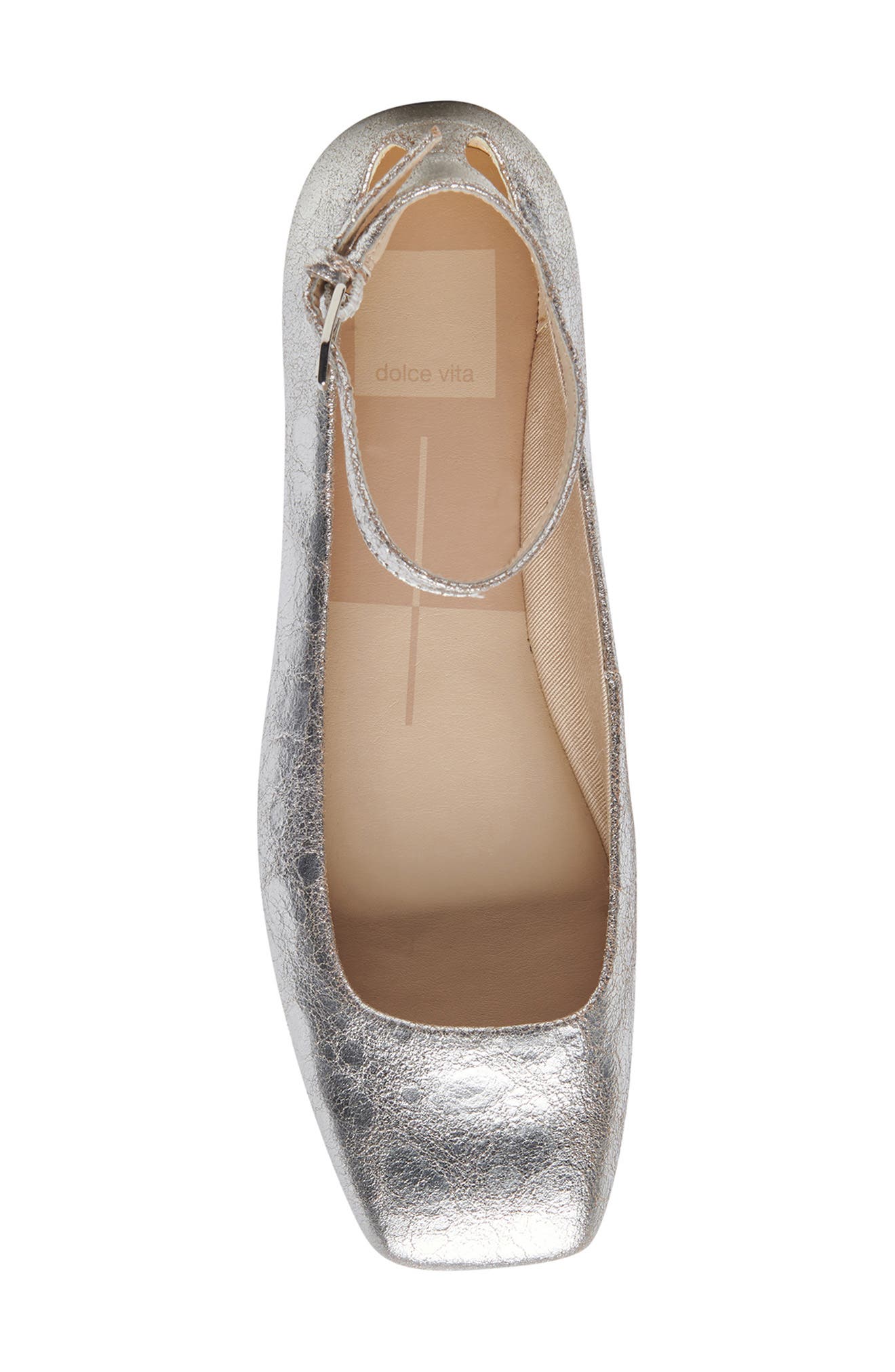 Dolce Vita Ashya Square Toe Flat, Alternate, color, Silver