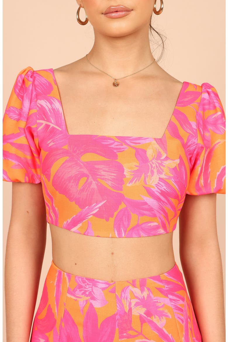 Addison Tropical Floral Crop Top, Alternate, color, PINK TROPICS