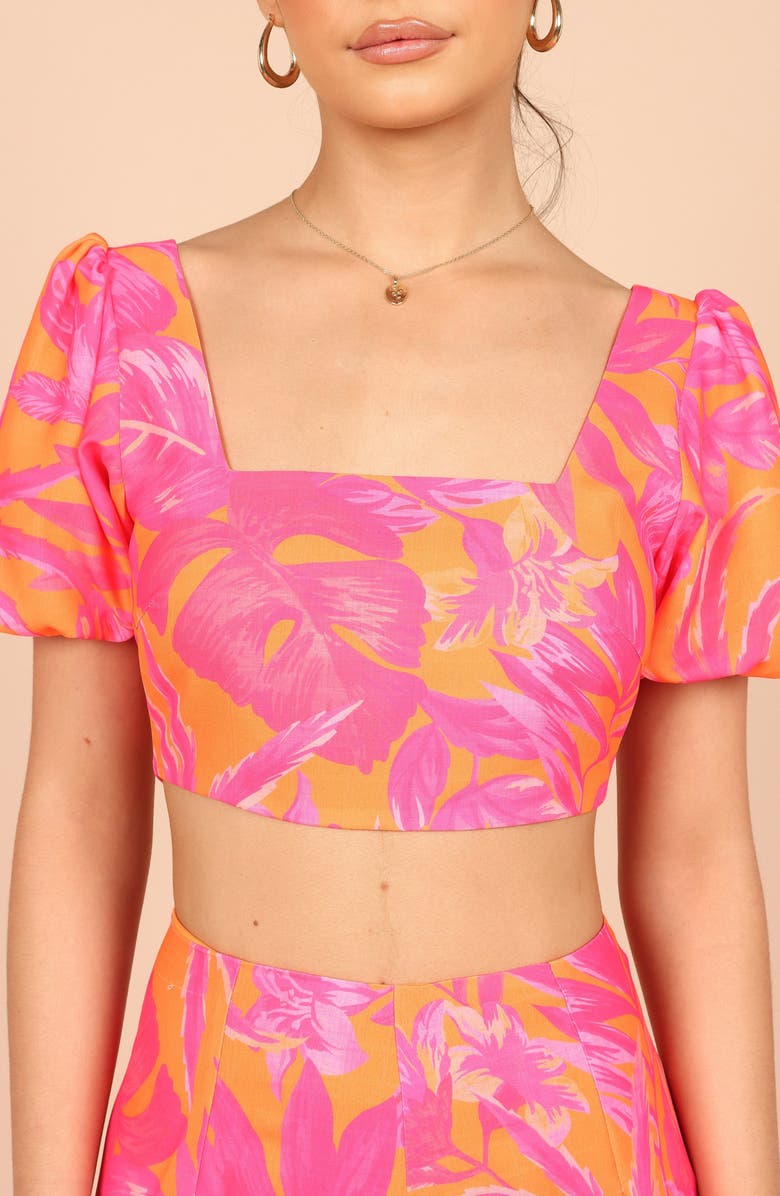 Petal & Pup Addison Tropical Floral Crop Top, Alternate, color, Pink Tropics