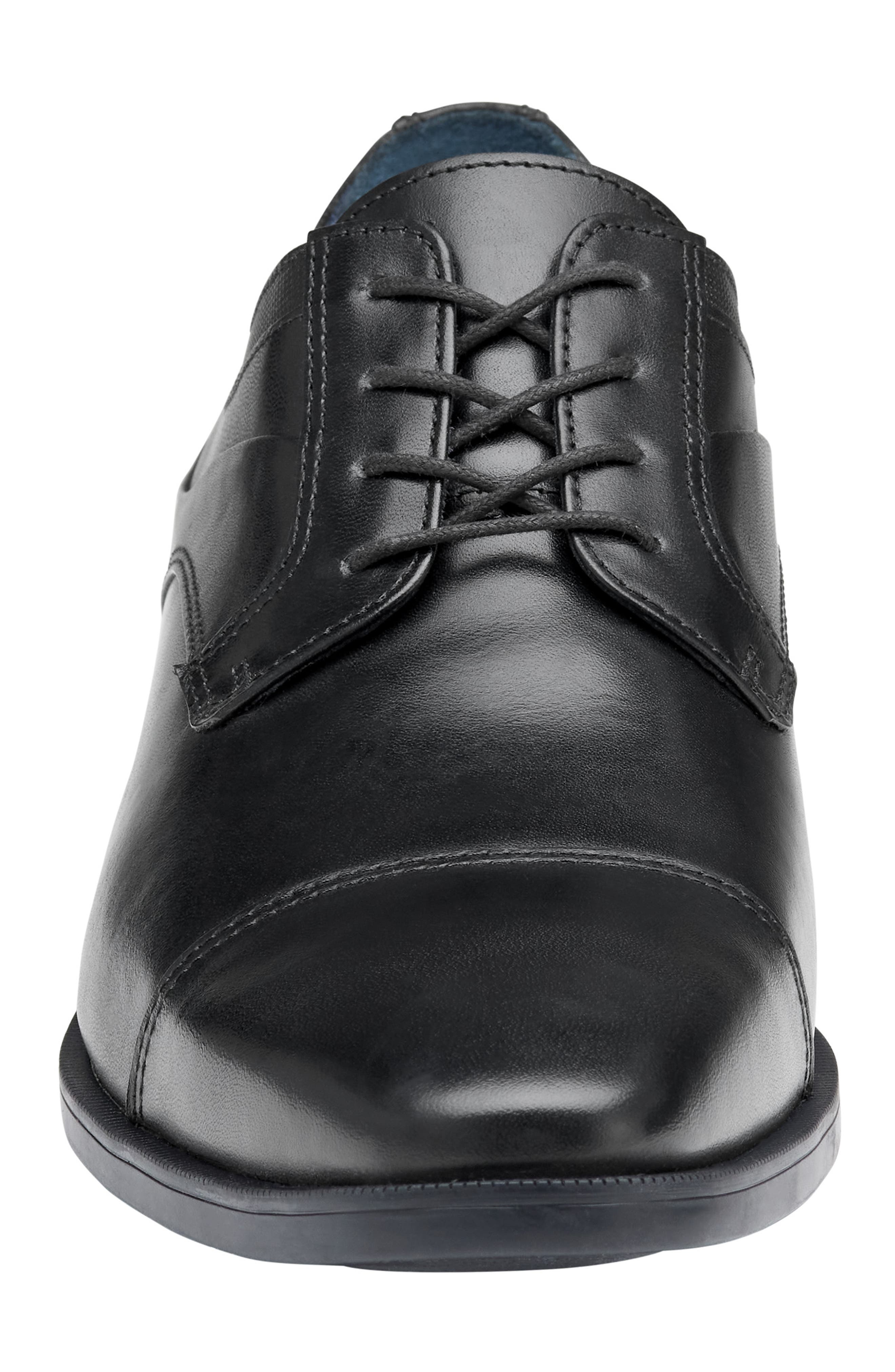 Johnston & Murphy Gibbons Cap Toe Derby, Alternate, color, Black Full Grain