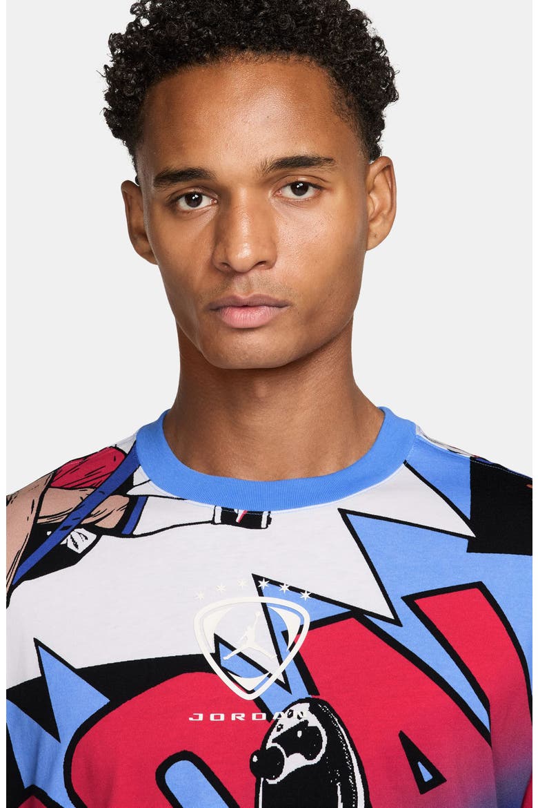 Brooklyn Oversize Soccer Print Cotton T-Shirt, Alternate, color, WHITE