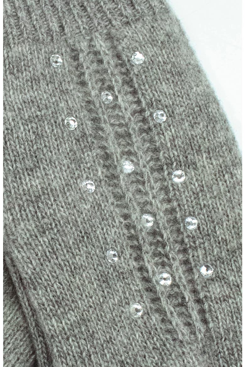 Cashmere gloves with crystal stones, Alternate, color, LIGHT HEATHER GREY