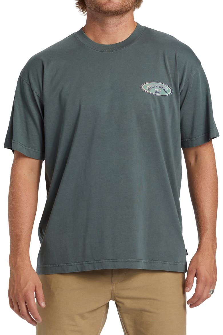 Arch Wave Cotton Graphic T-Shirt, Main, color, SLATE GREEN