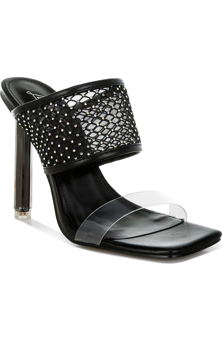 LONDON RAG Salween Clear Strap Stiletto Sandal, Main, color, Black