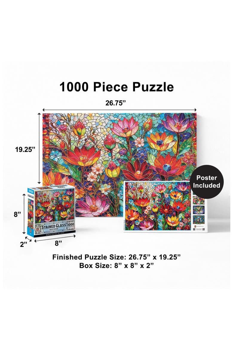 Mosaic Meadow 1000 Piece Jigsaw Puzzle, Alternate, color, Multicolor