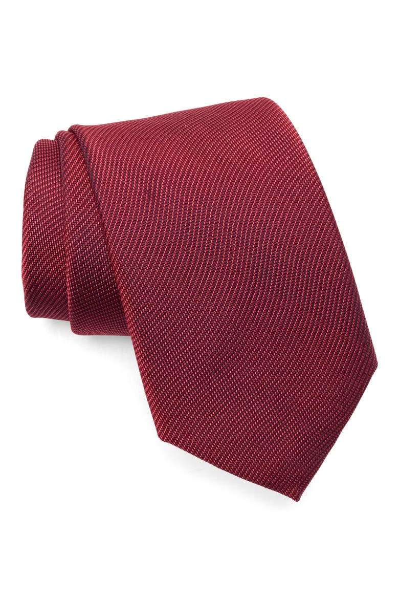 Barrie Waves Tie, Main, color, BURGUNDY