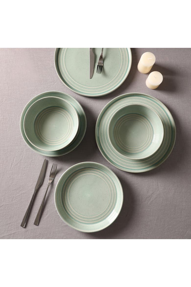Claire Stoneware 24-Piece Dinnerware Set, Alternate, color, Green