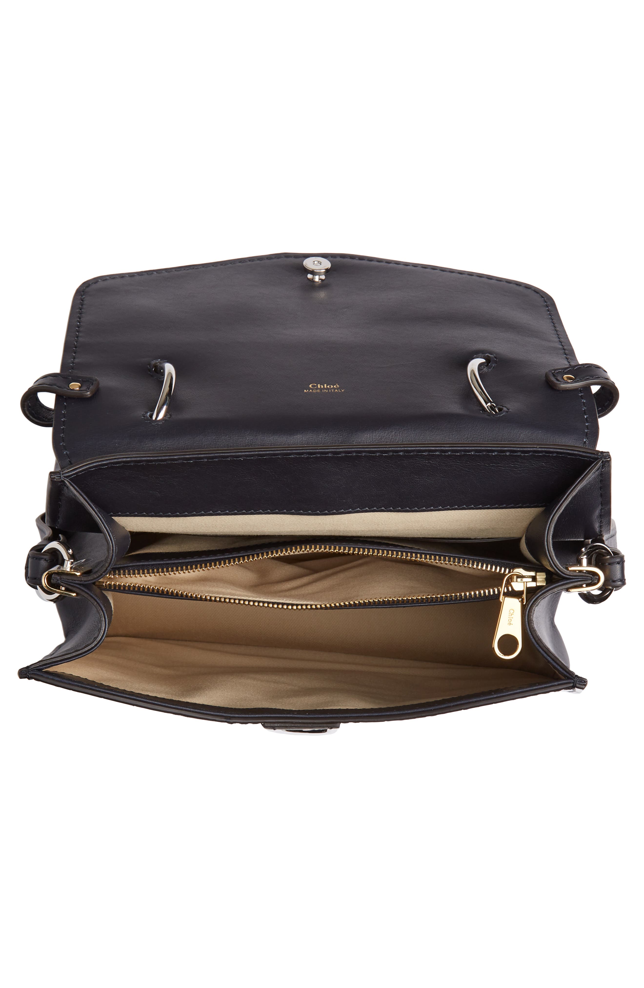 Chloé Medium Aby Croc Embossed Calfskin Shoulder Bag, Alternate, color, 