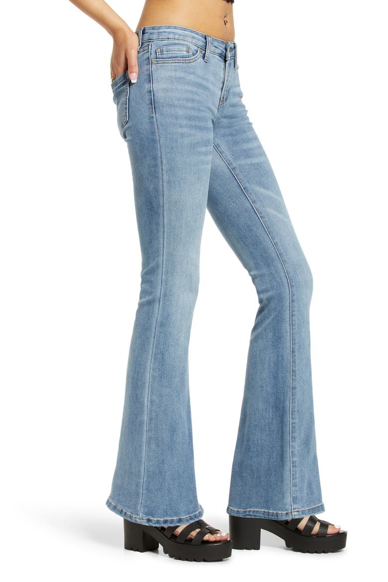 Low Rise Flare Jeans, Alternate, color, CLASSIC LIGHT WASH