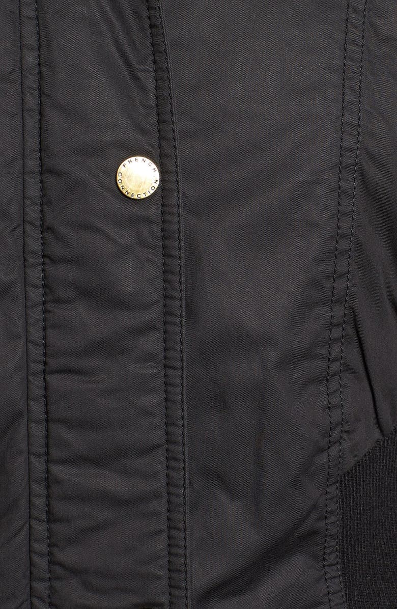 French Connection Mixed Media Parka with Faux Fur Trim Hood, Alternate, color, 