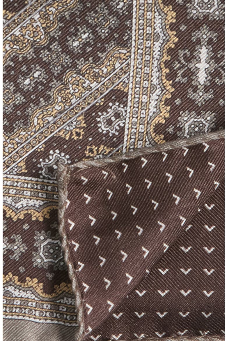 Paisley Pocket Square, Alternate, color, DARK TAN