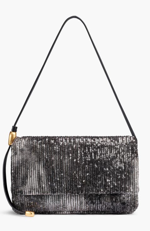 Velvet Flap Shoulder Bag