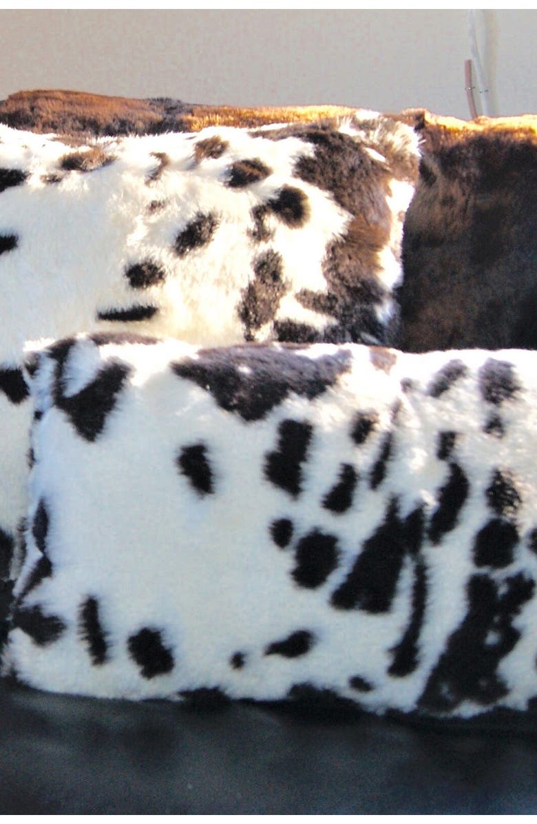 LUXE Belton Faux Fur Pillows - Set of 2 - 18" x 18", Alternate, color, 