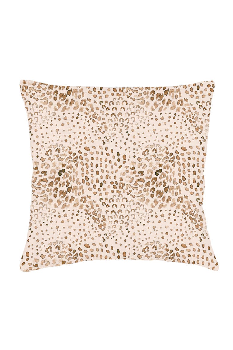 Brown Cheetah Velvet Pillow with Down Insert, Alternate, color, Brown
