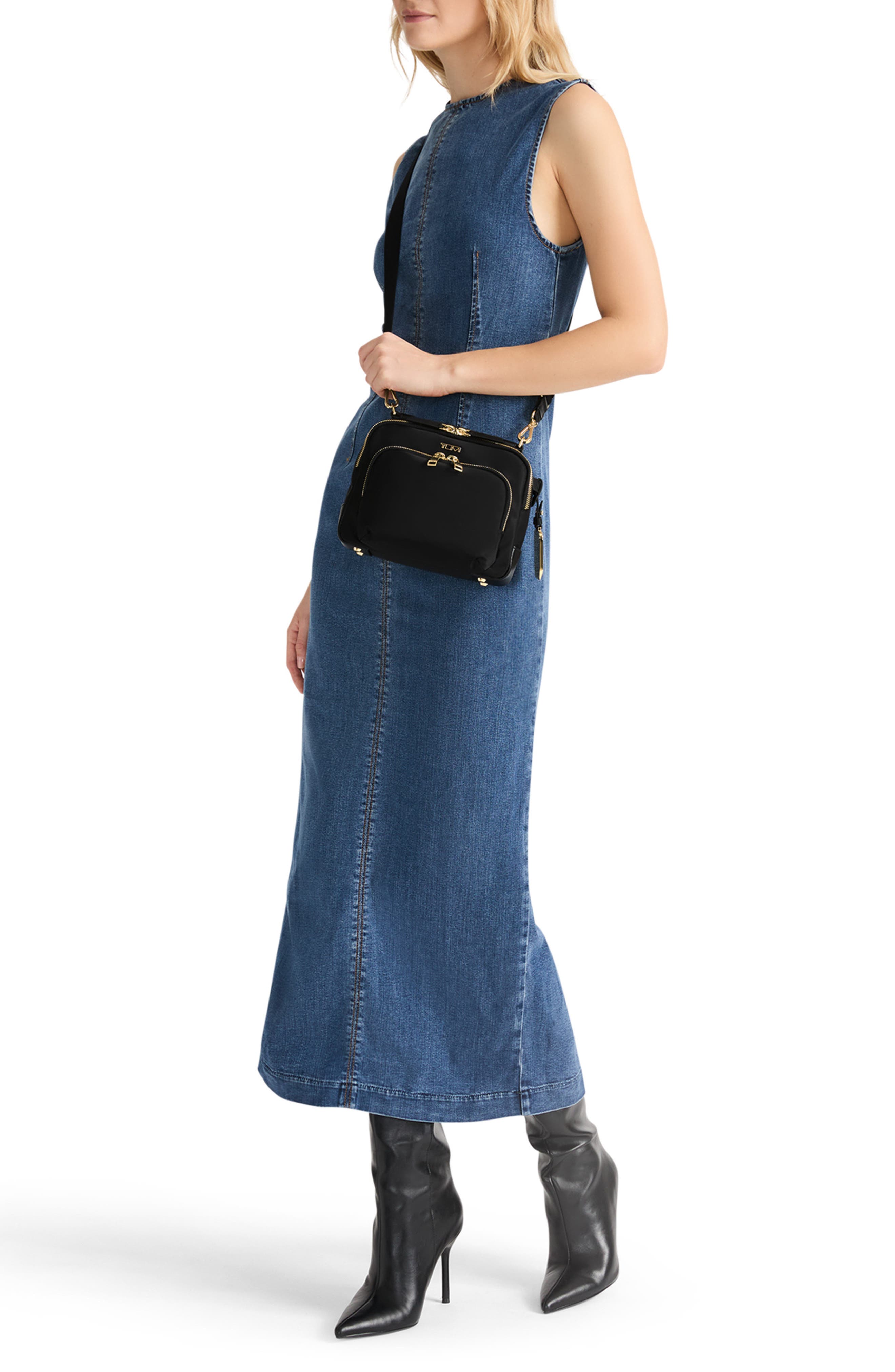 TUMI Teghan Crossbody, Alternate, color, Black/ Gold