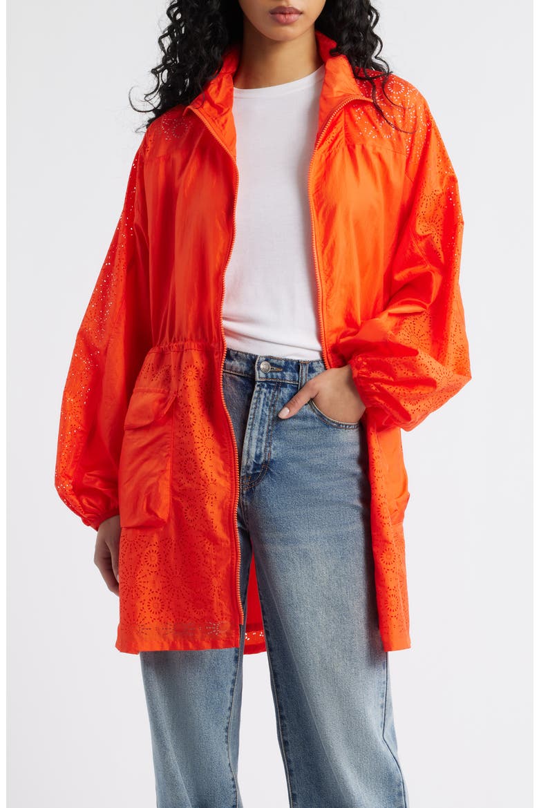 Kynlee Nylon Full Zip Dress Jacket, Alternate, color, LOBSTER