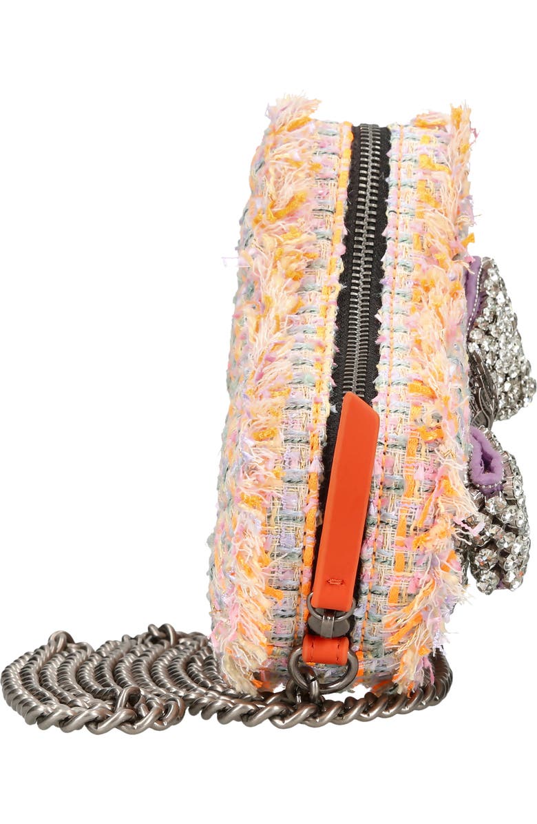 Kurt Geiger London Bow Heart Tweed Crossbody Bag, Alternate, color,