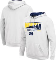COLOSSEUM Men's Colosseum White Michigan Wolverines Slash Stack 2.0 Pullover Hoodie