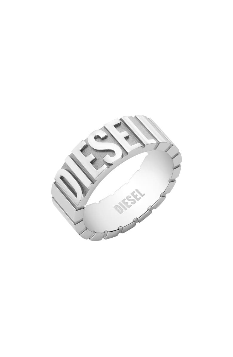DIESEL<sup>®</sup> Men's Stainless Steel Logo Band Ring, Main, color,