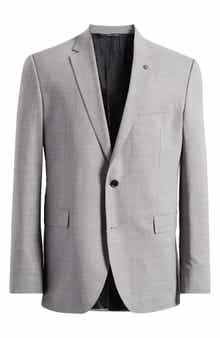 AllSaints Ross Slim Fit Grey Mélange Stretch Wool Sport Coat