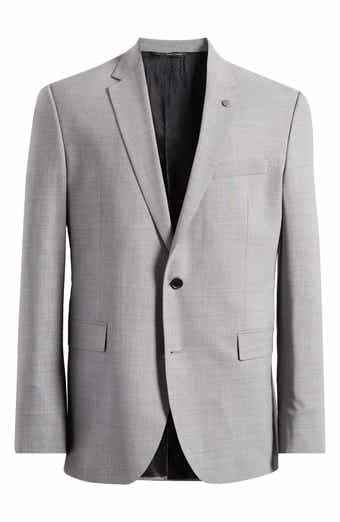 AllSaints Ross Slim Fit Grey Mélange Stretch Wool Sport Coat