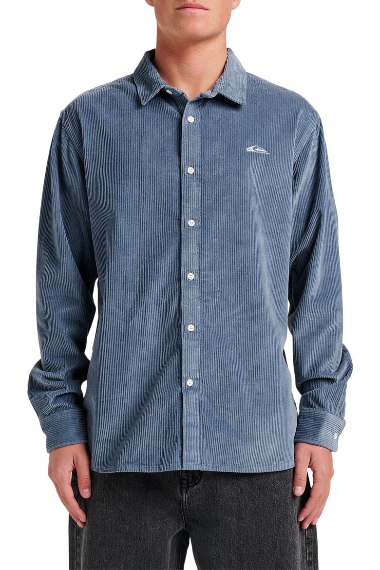 Cotton Corduroy Button-Up Overshirt, Main, color, CHINA BLUE