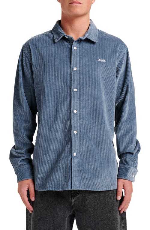 Quiksilver Cotton Corduroy Button-up Overshirt In Blue