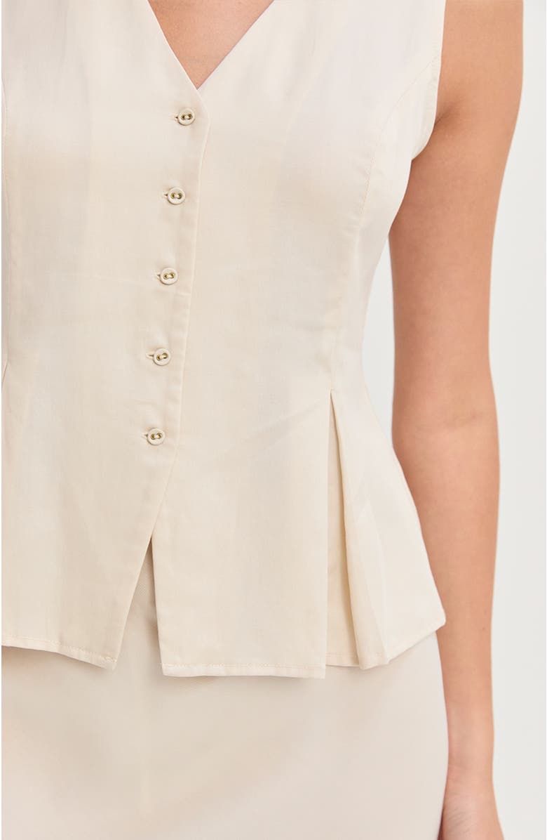 CRESCENT Pleated Lyocell Vest, Alternate, color, Cream