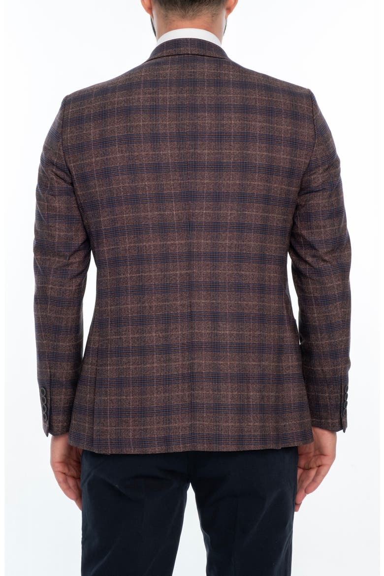 Plaid Sport Coat, Alternate, color, BURGUNDY