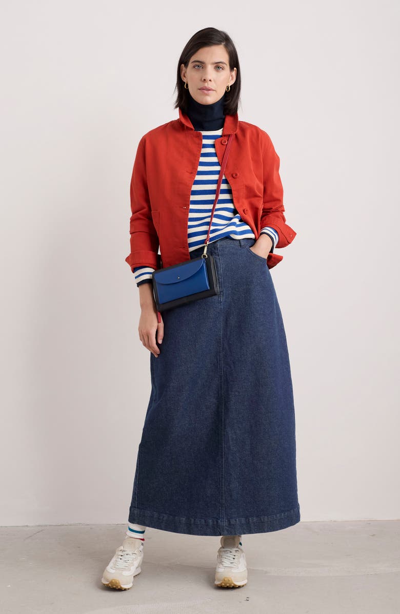 Seasalt Cornwall Makers Stripe Rib Organic Cotton Sweater, Alternate, color, Knit Mini Cornish Ink Chalk