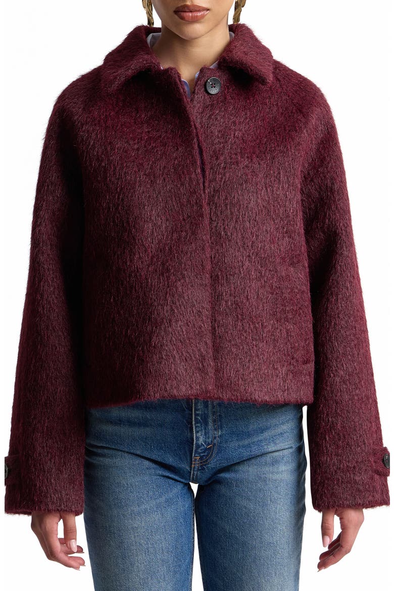 Crop Woolly Jacket, Alternate, color, CURRANT