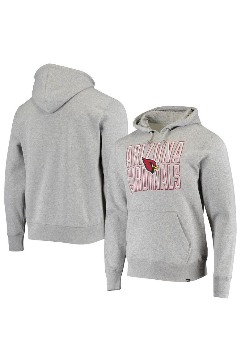 Men's '47 Heathered Gray Arizona Cardinals Bevel Pullover Hoodie, Main, color, Heather Gray