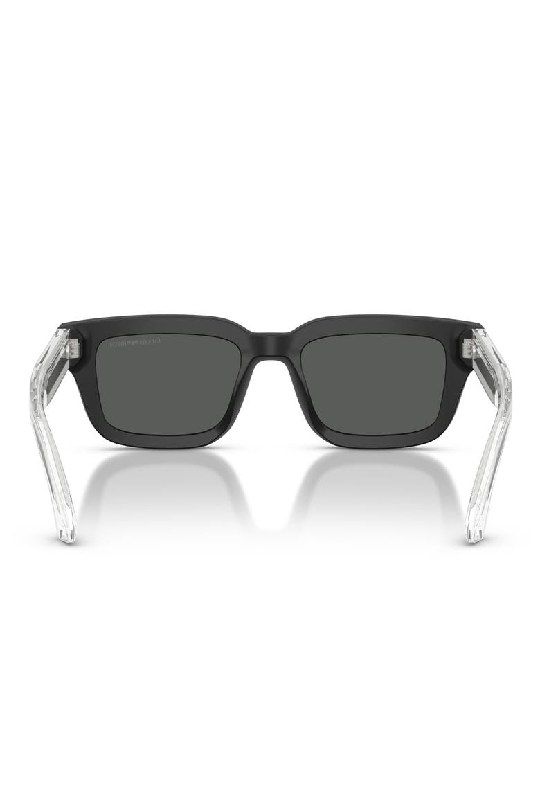 51mm Rectangle Sunglasses, Alternate, color, MATTE BLACK / DARK GREY