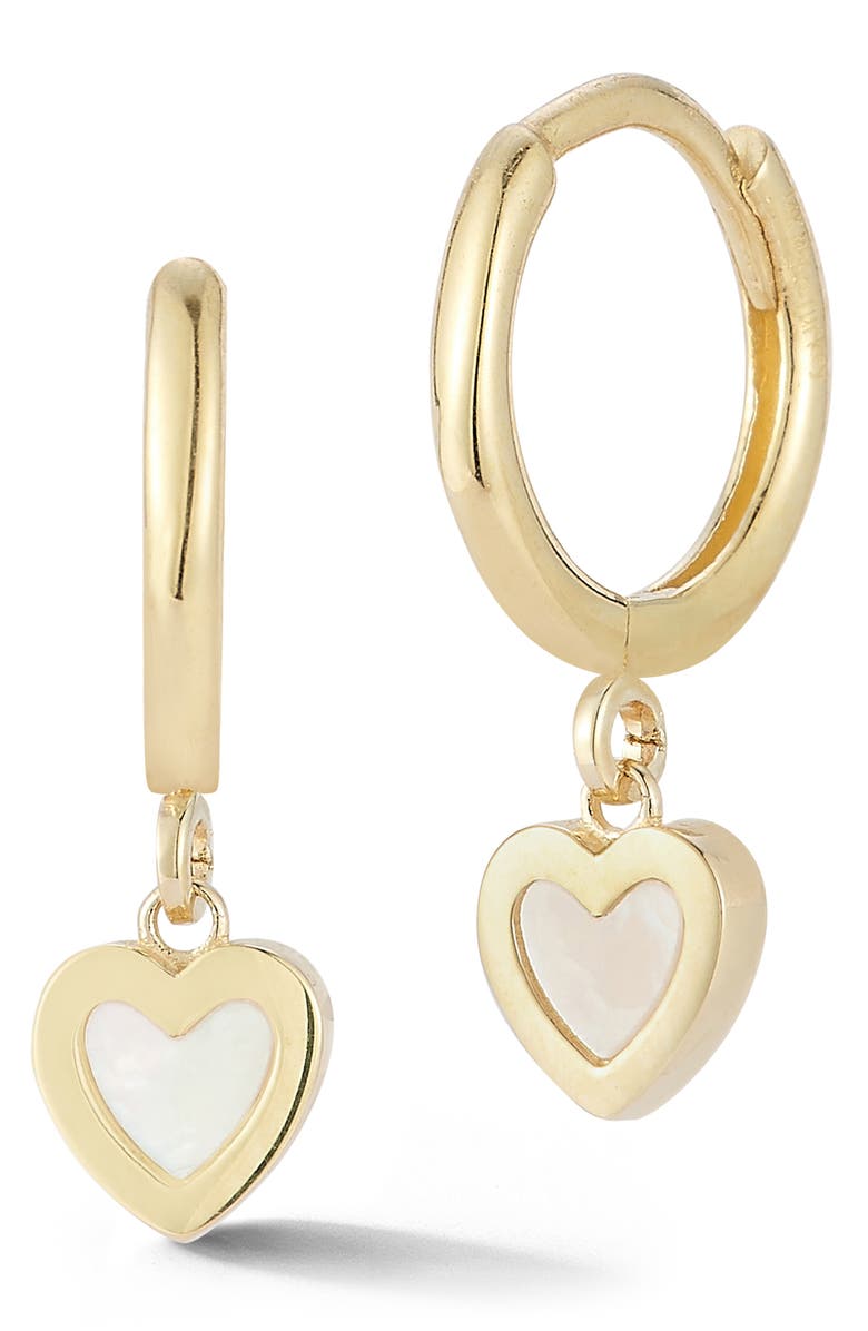 Ember Fine Jewelry Mini Heart Huggie Hoop Earrings, Main, color, Gold