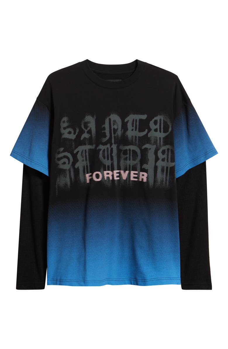 SANTO STUDIO Ryan Sheckler Edition Graphic Layered Long Sleeve Cotton T-Shirt, Alternate, color, Black