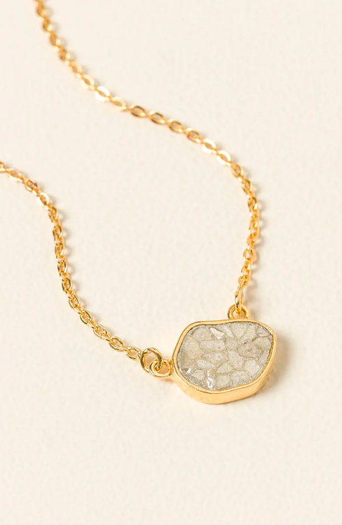 Uncommon Goods Sliced Raw Diamond Pebble Necklace In Raw Diamond Pebble