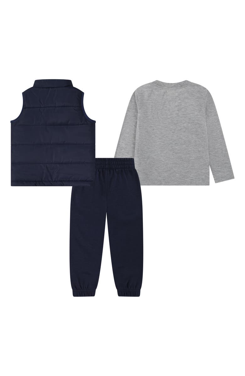 Nike Kids' Just Do It Puffer Vest, Graphic T-Shirt & Joggers Set, Alternate, color, Midnight Navy