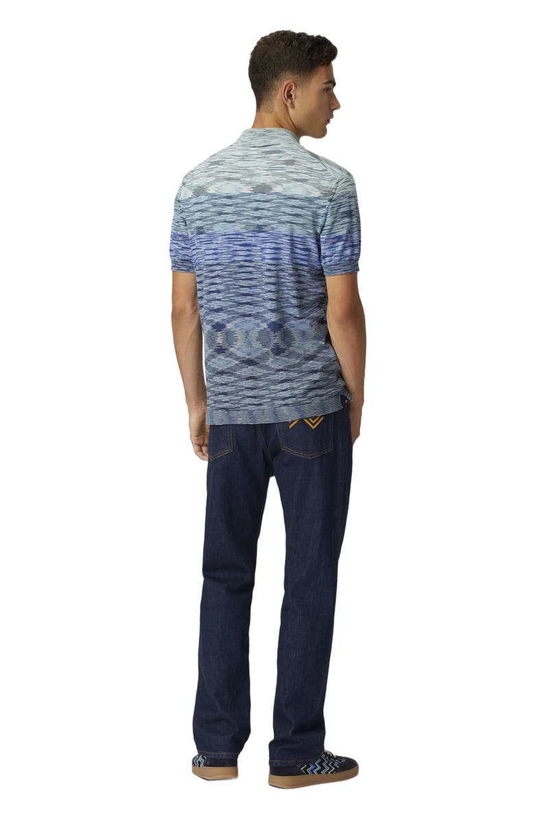 Missoni Dégradé Slub Cotton Knit Polo Shirt, Alternate, color, Blue & Green