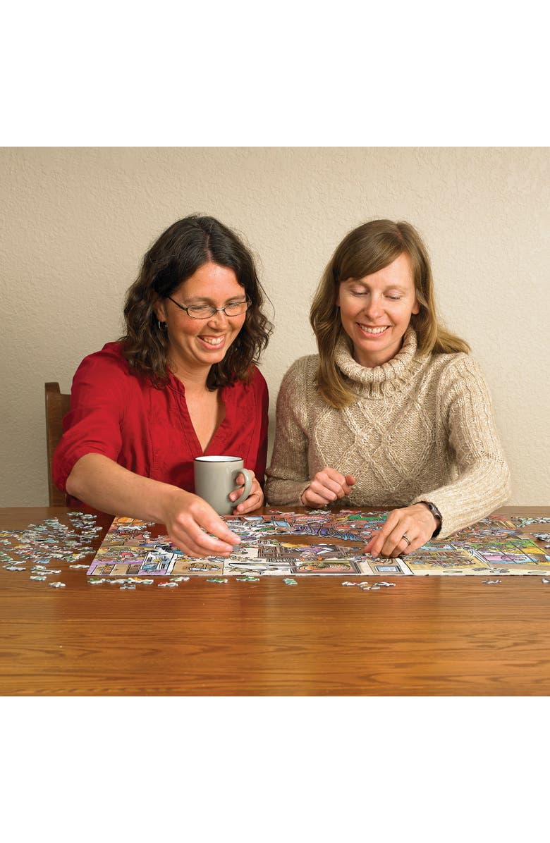 DoodleTown Thanksgiving Togetherness 1000 Piece Puzzle, Alternate, color, Multicolored