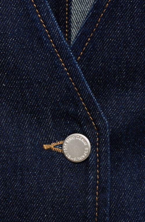 Shop Mango Denim Vest In Open Blue