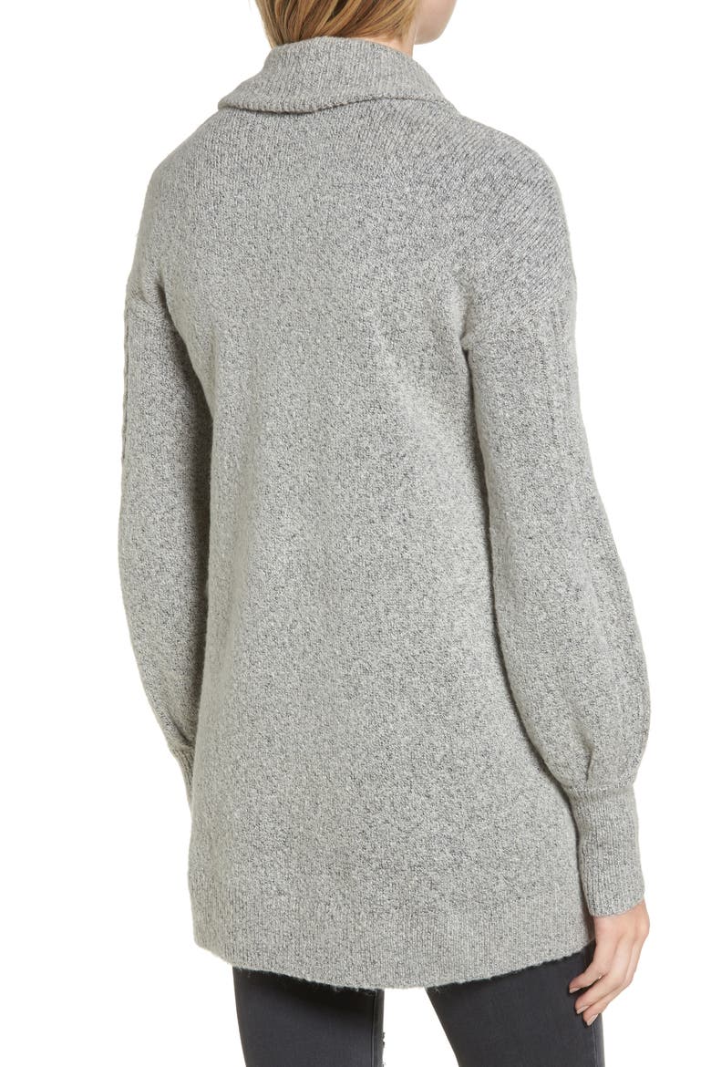 Longline Cardigan, Alternate, color, GREY CHIME HEATHER