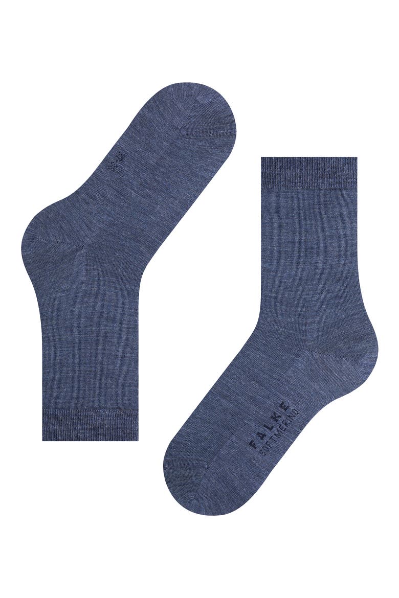 Soft Merino Crew Socks, Alternate, color, DARK BLUE MEL.