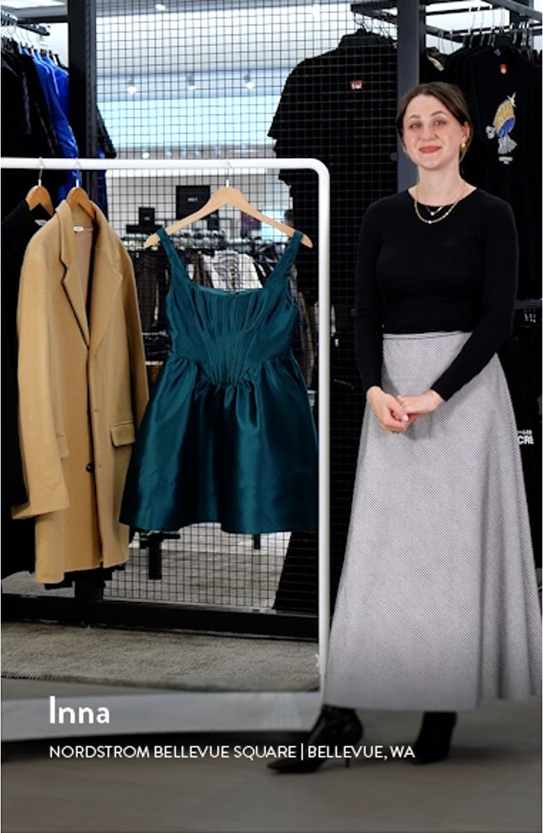 Taffeta Fit & Flare Corset Minidress, sales video thumbnail