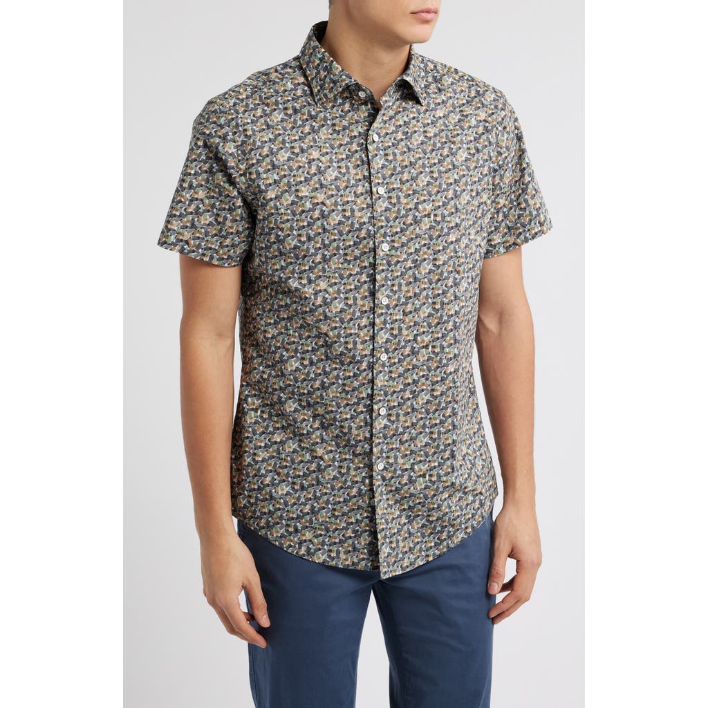 Rodd & Gunn Fox Glacier Sports Fit Short Sleeve Cotton Button-up Shirt In Green