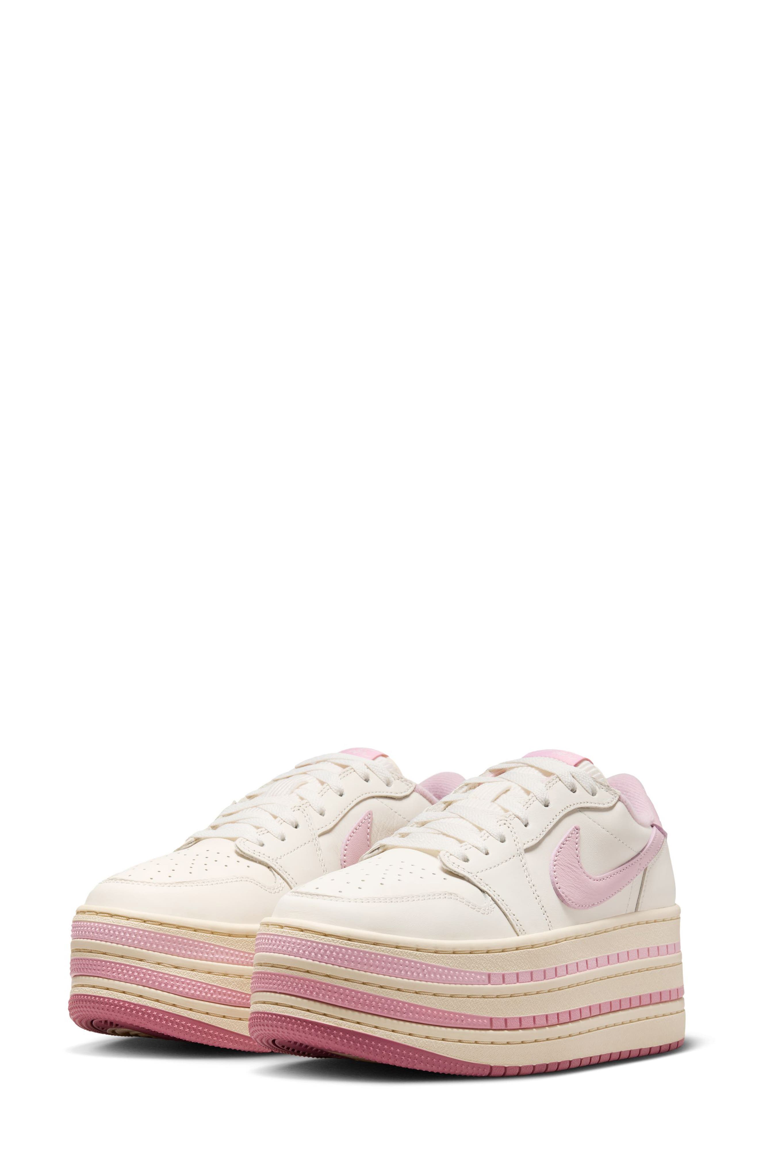 Jordan Air Jordan 1 Triple Platform Basketball Sneaker, Main, color, Pale Ivory/ Iced Carmine