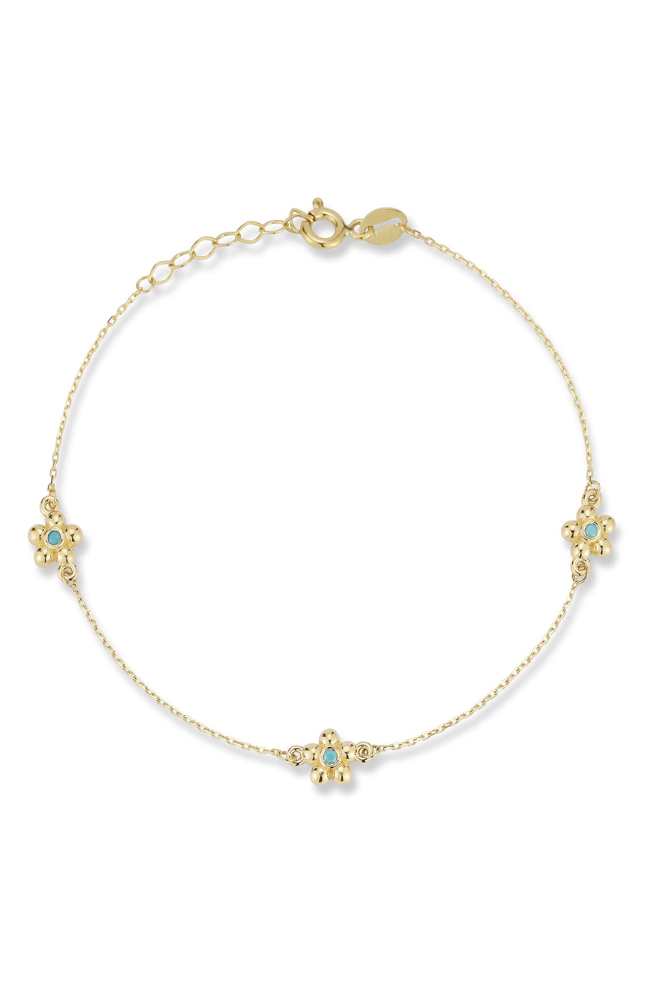 Ember Fine Jewelry 14K Gold Flower Station Bracelet