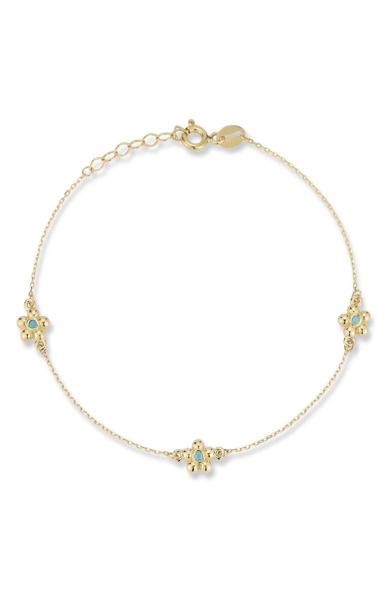 Ember Fine Jewelry 14K Gold Flower Station Bracelet, Main, color, Gold