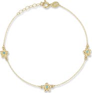 Ember Fine Jewelry 14K Gold Flower Station Bracelet